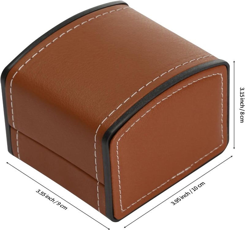 BAOPEND Luxury Single Watch Gift Box with Removable Pillow, PU Leather Single Watch Case Wristwatch Jewelry Storage Display Holder Cases for Men and Women (Brown) - Image 2
